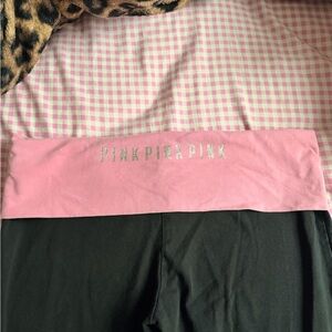 PINK Victoria's Secret Pink Waistband Black Leggings